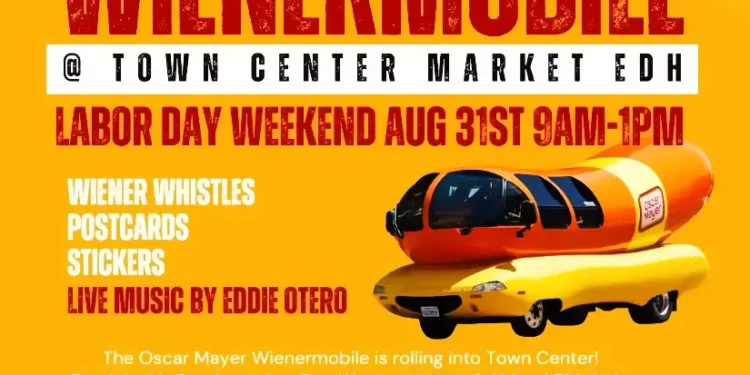 Wienermobile to visit El Dorado Hills Town Center on Sunday
