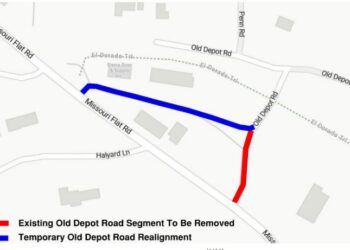Old Depot Road Temporarily Realigned for Diamond Springs Parkway Work in Placerville