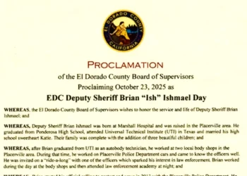 El Dorado County Declares Oct. 23 “Deputy Brian ‘Ish’ Ishmael Day”