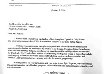 El Dorado County DA Receives FBI Letter in Recognition of Major Gang-Crackdown Operation