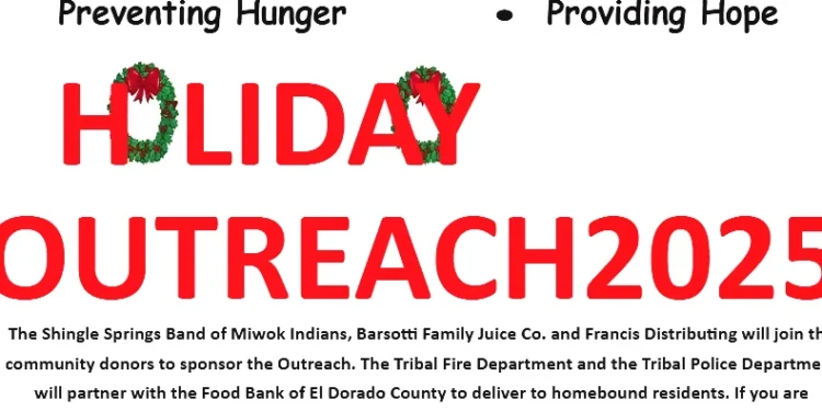 El Dorado County Food Bank Announces 2025 Holiday Outreach Distribution for Families in Need