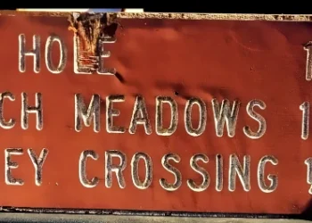 Vintage Sierra Sign Linked to Hell Hole and French Meadows Surfaces in El Dorado County Find