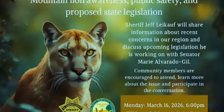 Community Meeting Set in Cameron Park to Address Mountain Lion Safety and Proposed Legislation