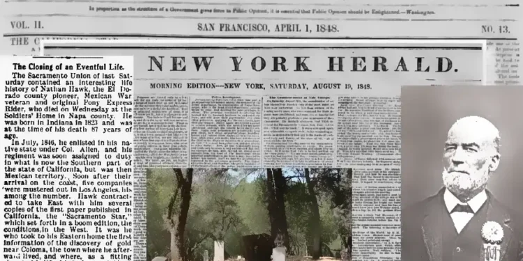 Nathan Hawk’s Ride Carries Gold Rush News East from Coloma