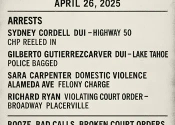 Blotter: Booze Busts and Domestic Trouble Fill El Dorado County Jail on April 26, 2025