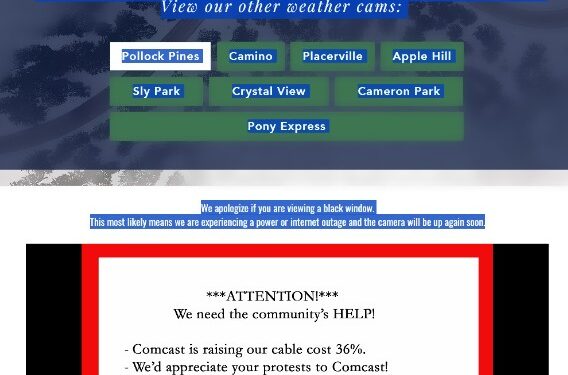 Comcast Rate Hike Threatens El Dorado County’s Lifeline Weather Cams
