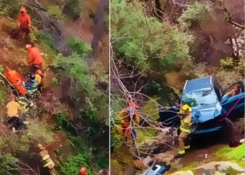 SUV Plunges Down Embankment on Highway 193; Driver Airlifted After Multi-Agency Rescue