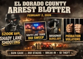 El Dorado County Arrest Blotter — Firearm Assault, Burglary, DUI and Probation Violations on Feb. 2, 2026