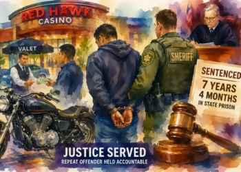 Repeat Offender Sentenced to More Than 7 Years in Prison for Motorcycle Theft at Red Hawk Casino