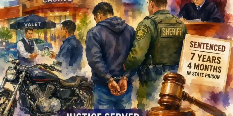 Repeat Offender Sentenced to More Than 7 Years in Prison for Motorcycle Theft at Red Hawk Casino