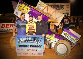 Jake Morgan Captures Winged Sprint Car Victory at Placerville Speedway