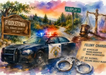Fiddletown Man Booked on Felony DUI, Manslaughter Charges