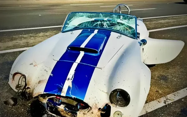 Rare Shelby Cobra Crashes Exiting Silva Valley Parkway on Highway 50