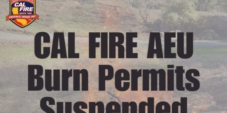 Cal Fire Suspends All Outdoor Burning in El Dorado County Amid Red Flag Warning