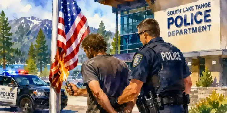 South Lake Tahoe Man Arrested After Attempted Flag Burning