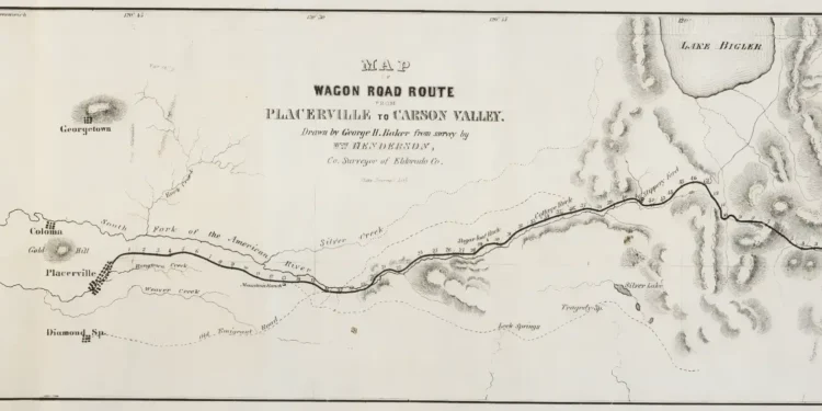 1855 Map Reveals Old Highway 50 Wagon Route