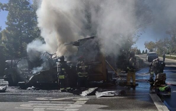 Moving Truck Destroyed by Fire in El Dorado Hills